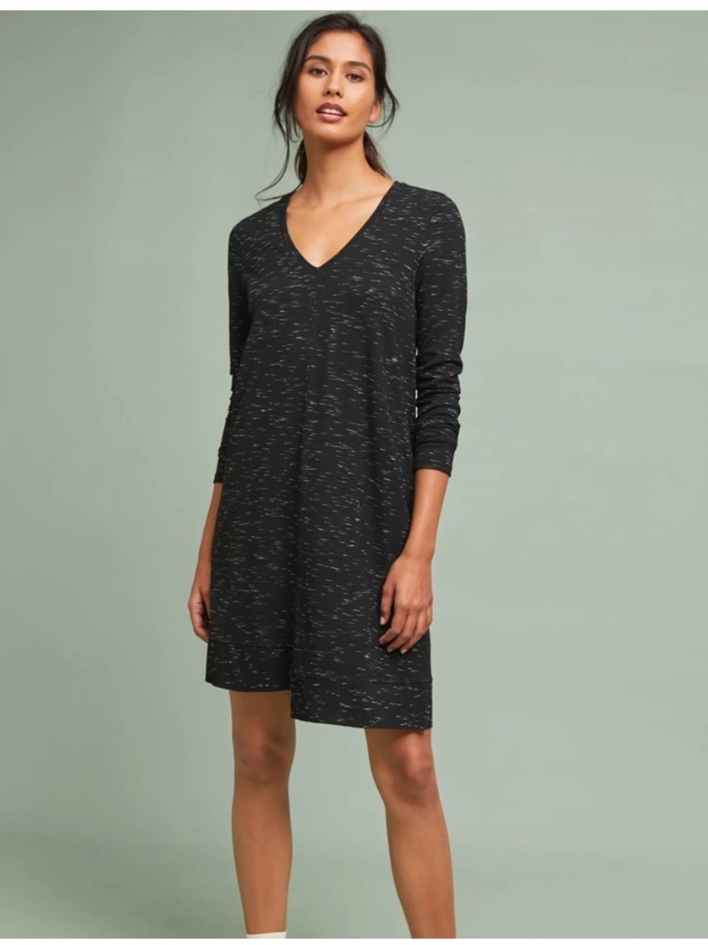 Anthropologie Lilla P Space Dye Long Sleeve Dress
